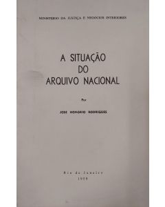 Capa do livro A situação do Arquivo Nacional