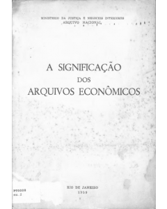 Capa do livro A significação dos arquivos econômicos