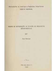 Regras de catalogação da Divisão de Documentos Departamentais